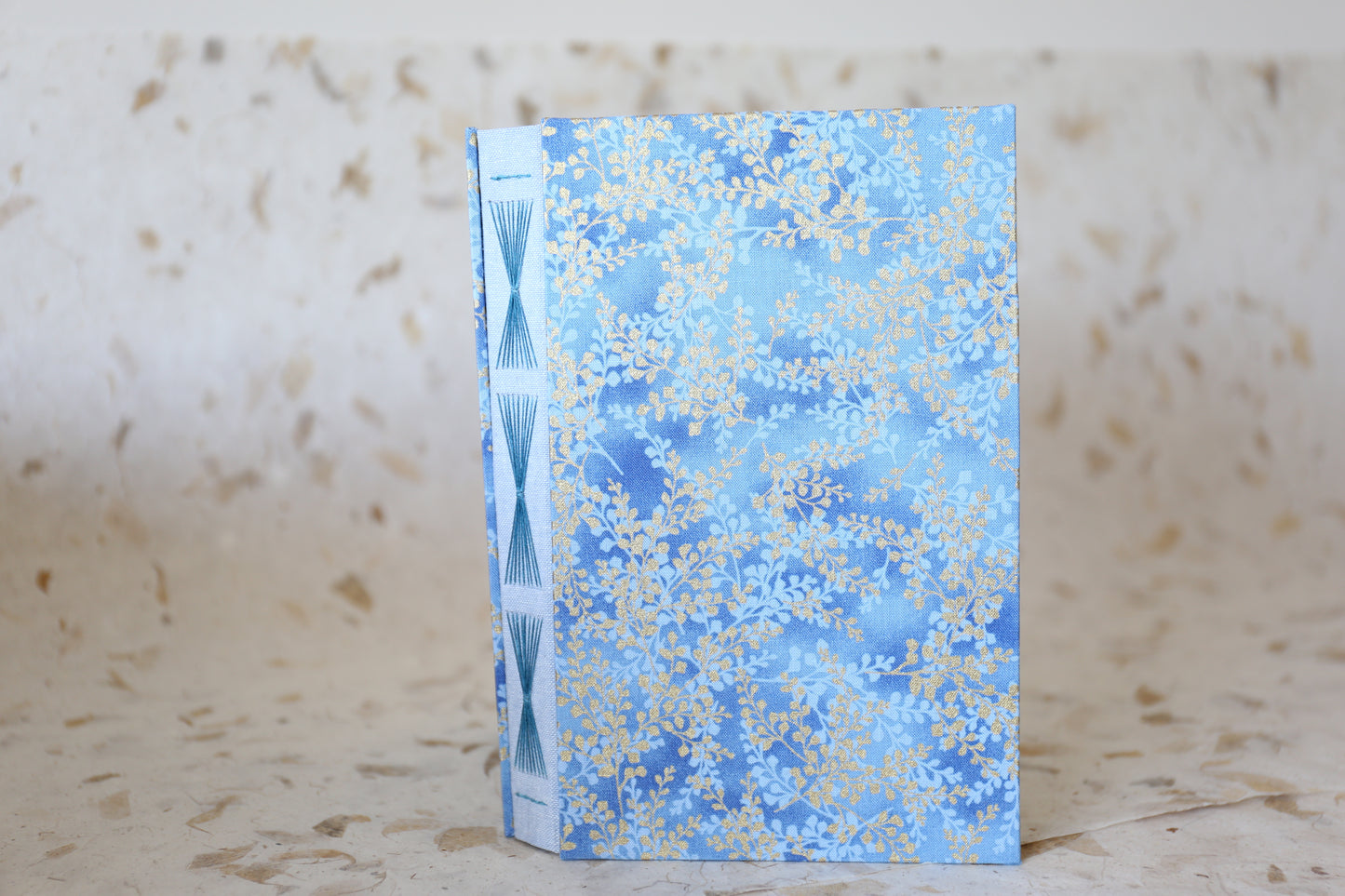 Golden Blue Floral Dot Matrix Journal