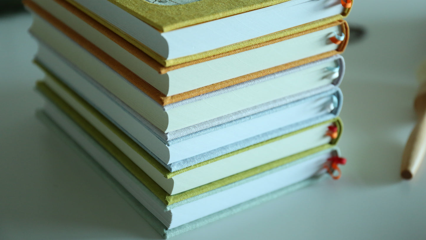 Rounded Spine Dot Grid Journal(Golden Plum Blossom)