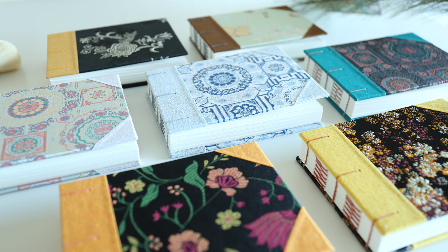 4"x 6" Stitched Watercolor Book (cyan blue)