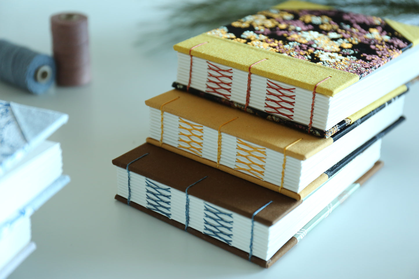 4"x 6" Stitched Watercolor Book (Golden Flowers)