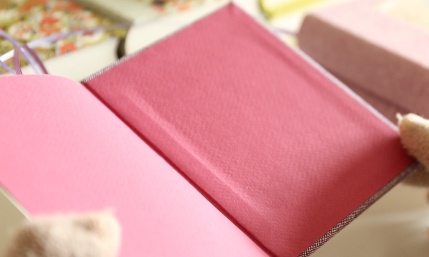 Rounded Spine A6 Journal (Pink Folding Fan)
