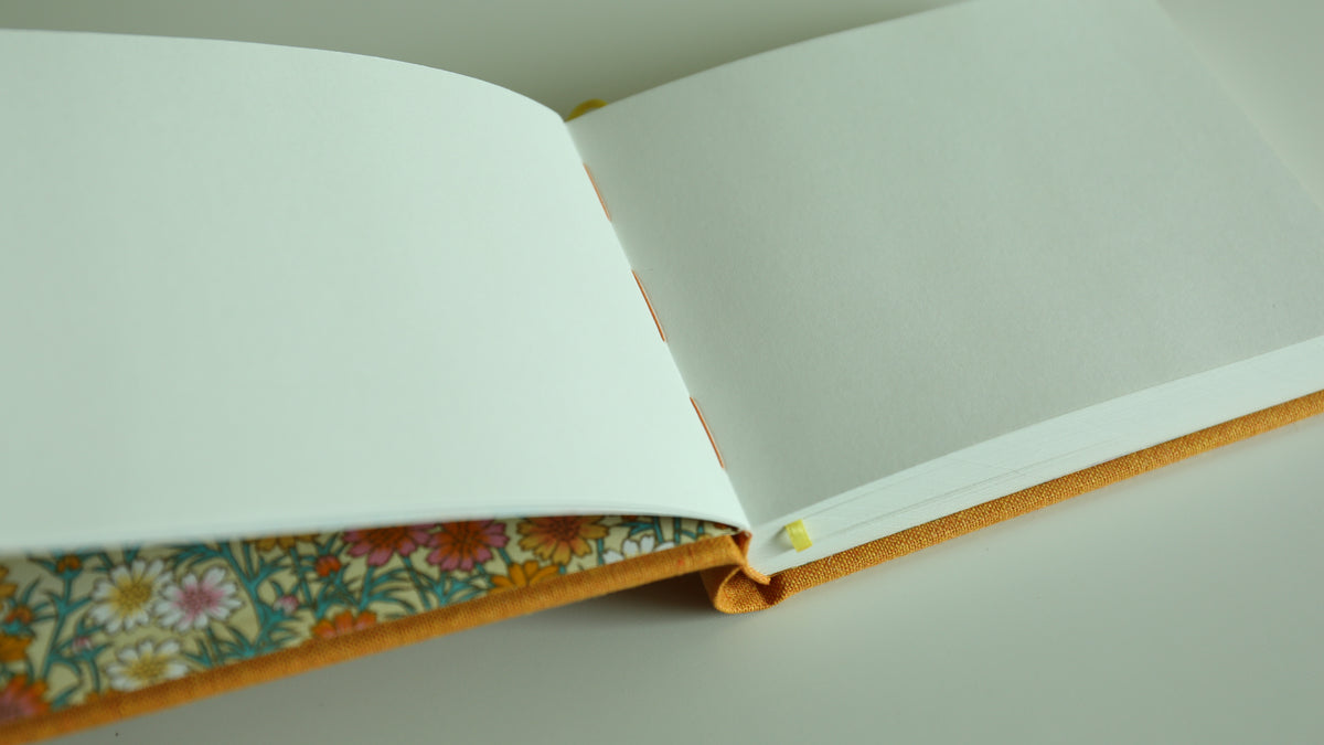 Handmade A6 Rounded-Spine Sketchbook (Orange)