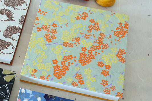 Hardcover Square Sketchbooks (Orange small florals)