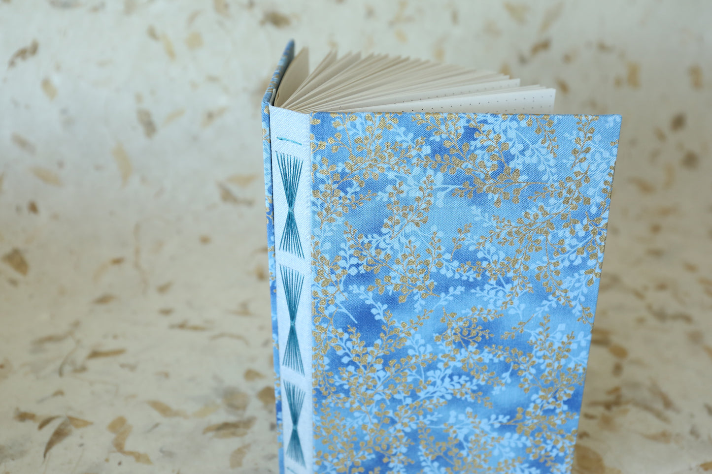 Golden Blue Floral Dot Matrix Journal