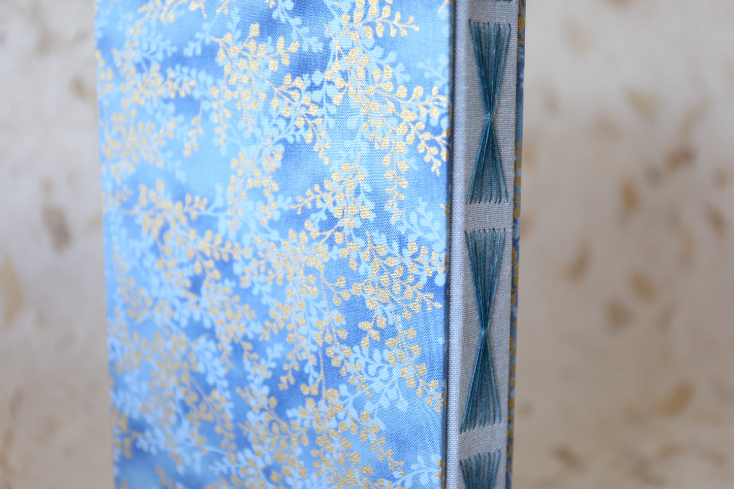 Golden Blue Floral Dot Matrix Journal