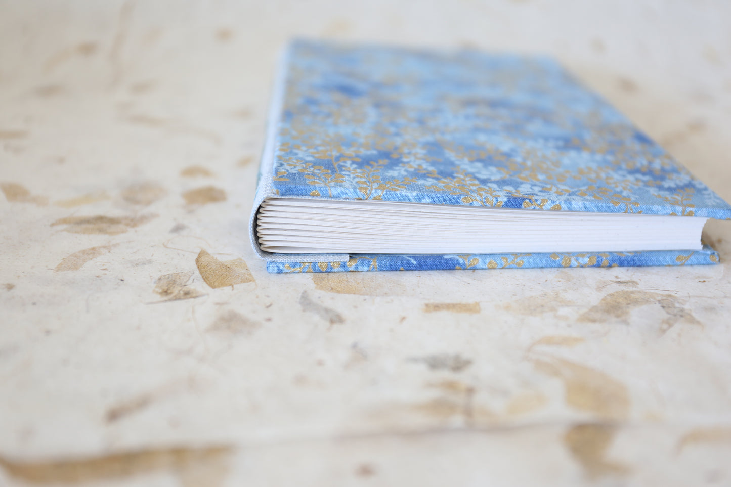 Golden Blue Floral Dot Matrix Journal