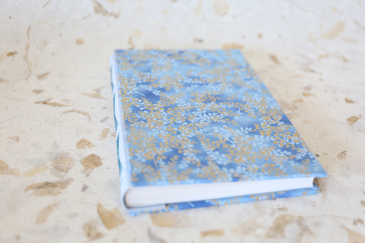 Golden Blue Floral Dot Matrix Journal