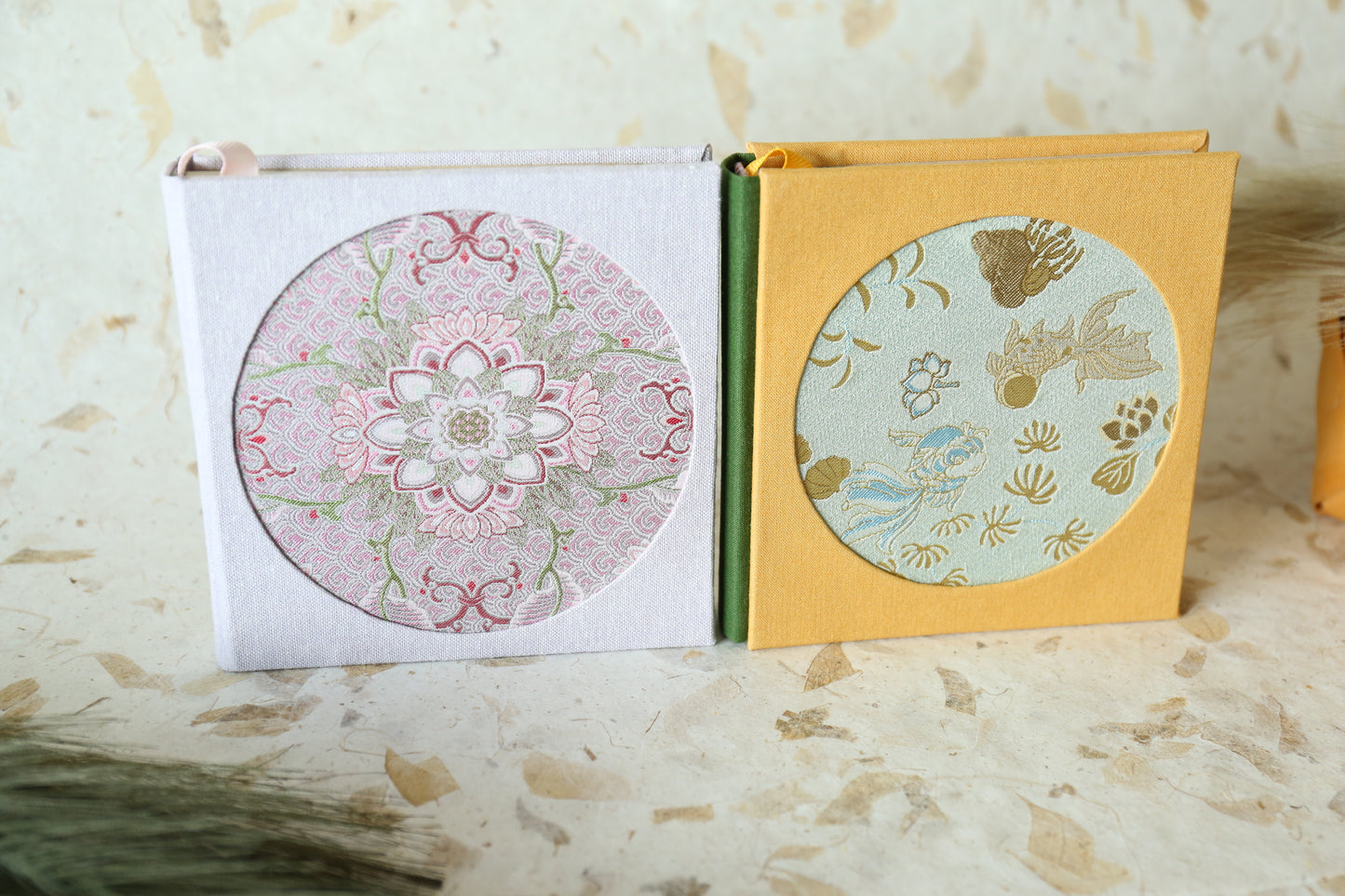 Song Brocade Square Journal Books (Pink Lotus Flower of Treasures)