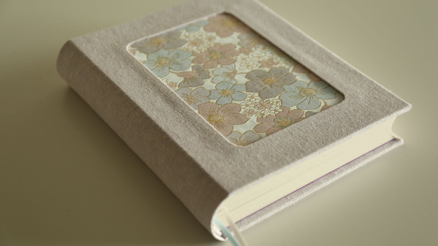 Rounded Spine Journal With a Tricolor Theme (Pink Flower)