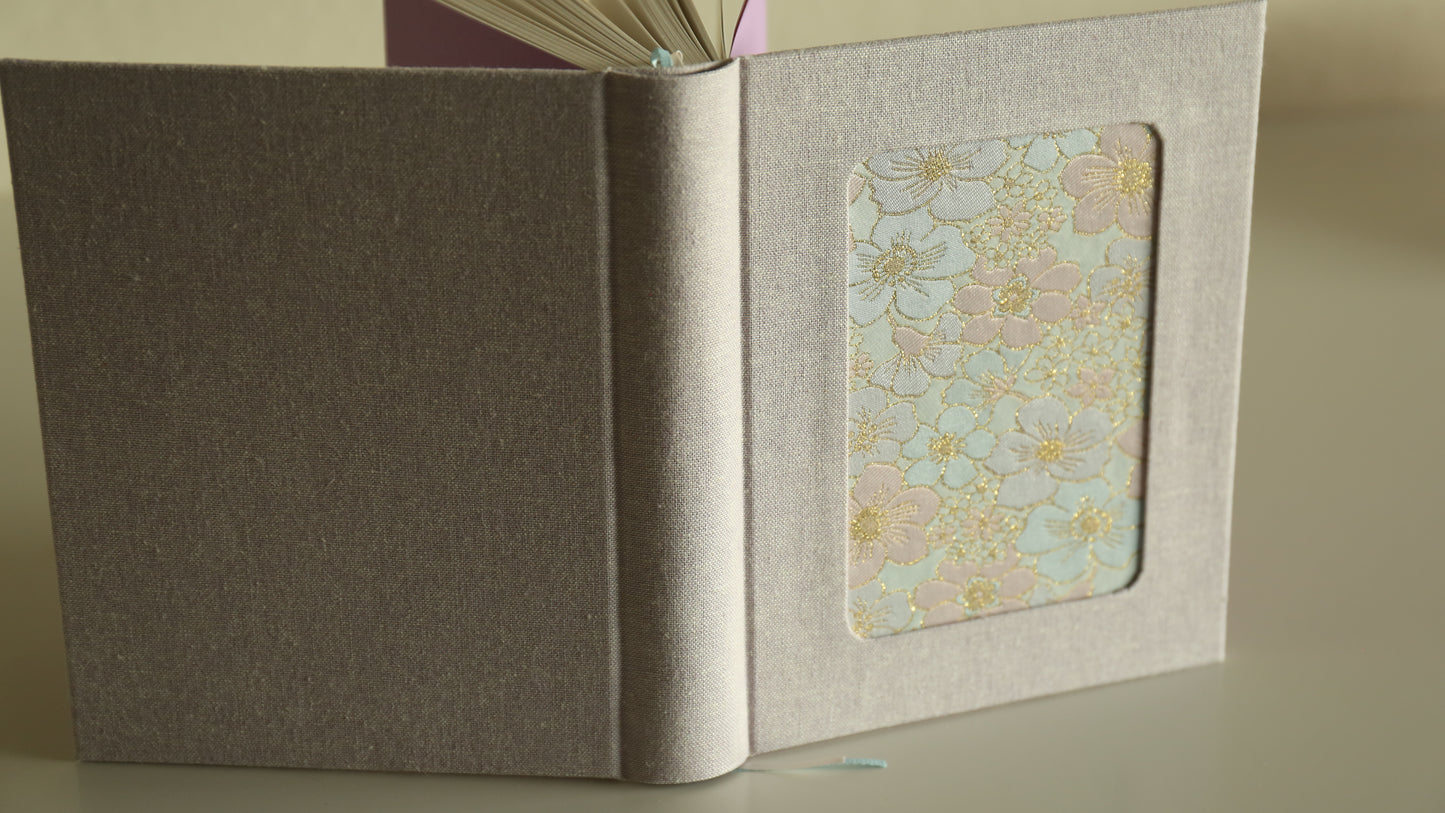Rounded Spine Journal With a Tricolor Theme (Pink Flower)