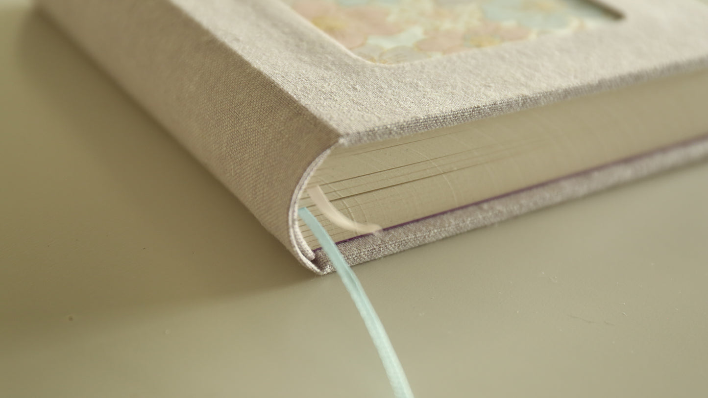 Rounded Spine Journal With a Tricolor Theme (Pink Flower)