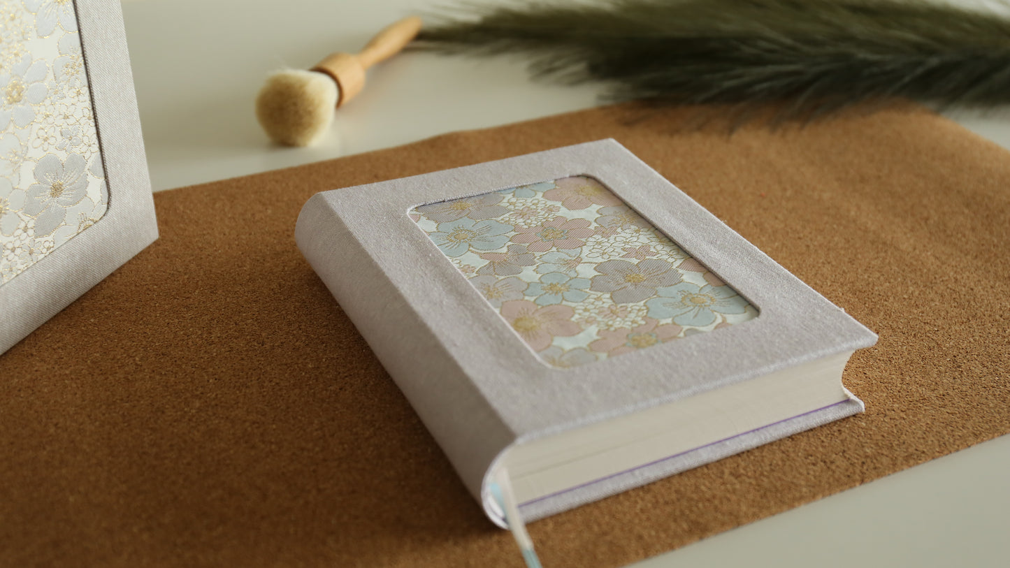 Rounded Spine Journal With a Tricolor Theme (Pink Flower)