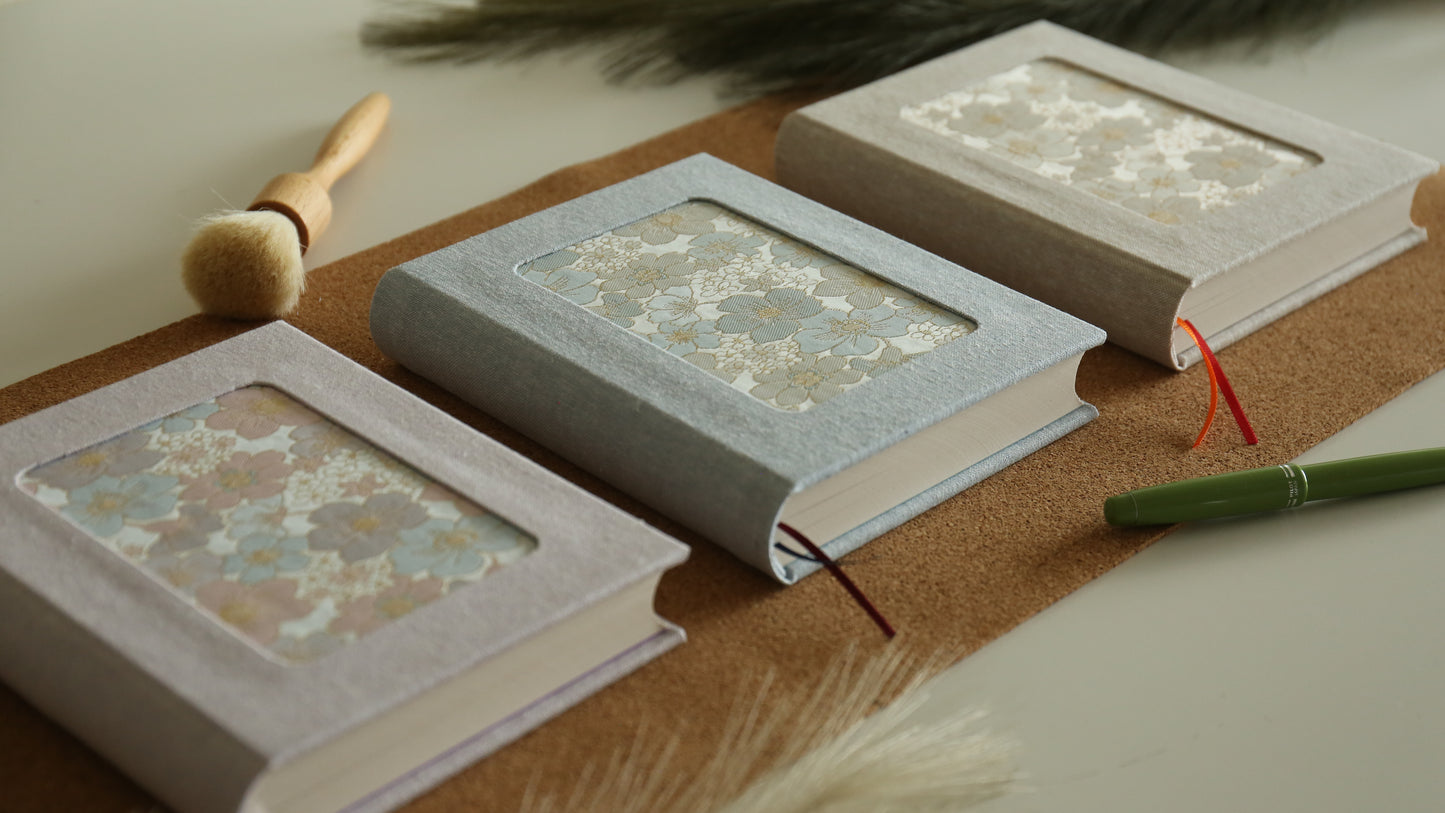 Rounded Spine Journal With a Tricolor Theme (Oat Flower)