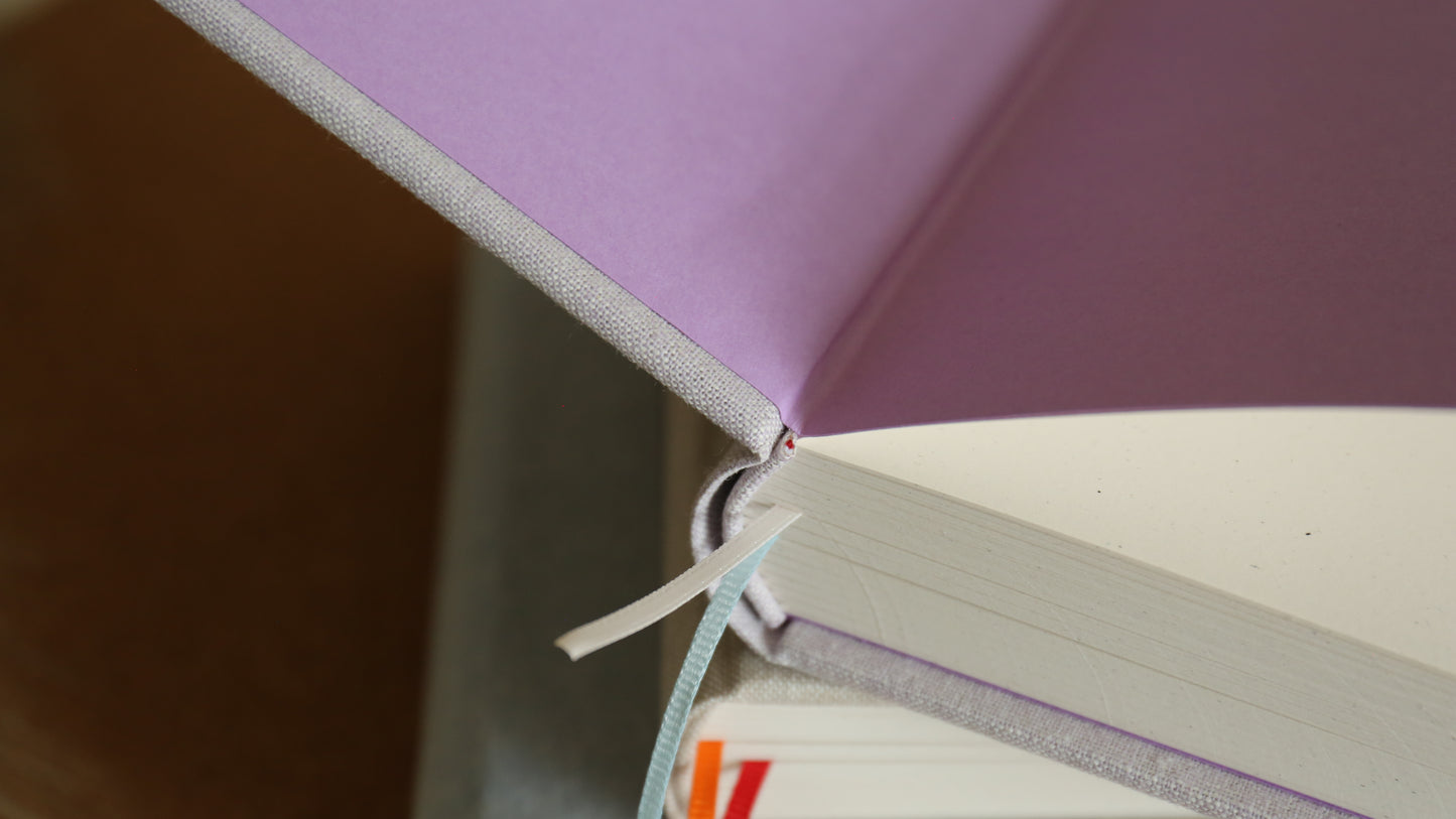Rounded Spine Journal With a Tricolor Theme (Pink Flower)