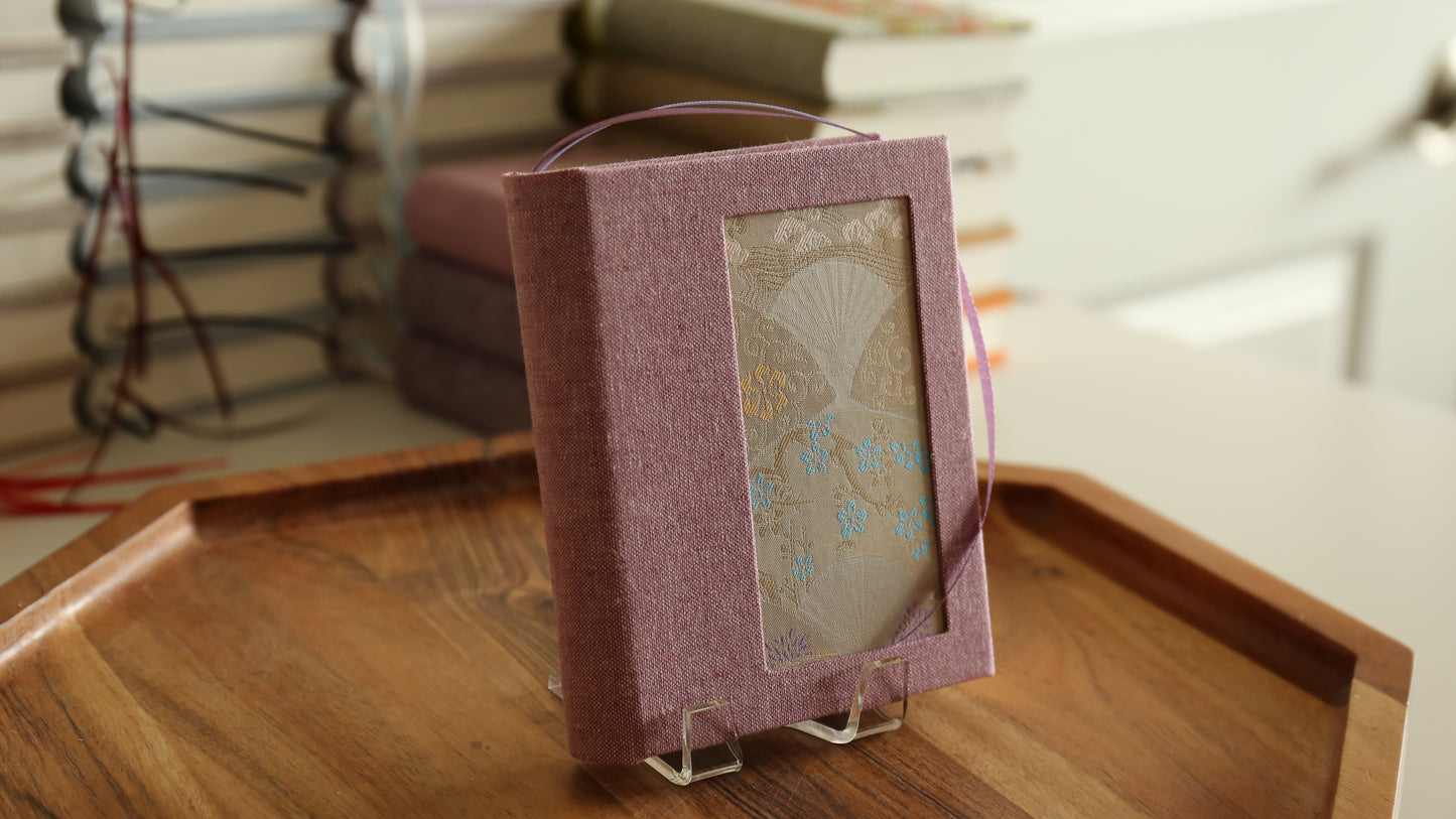 Rounded Spine A6 Journal (Pink Folding Fan)