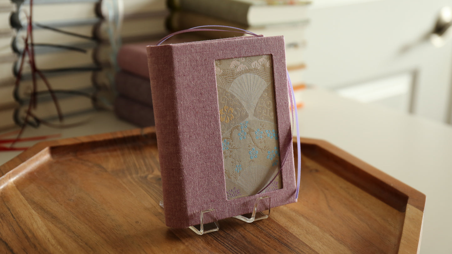 Rounded Spine A6 Journal (Pink Folding Fan)