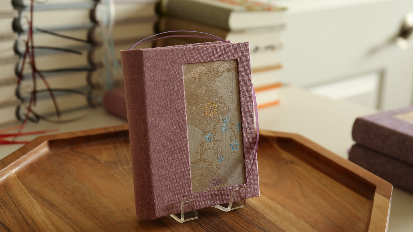 Rounded Spine A6 Journal (Pink Folding Fan)