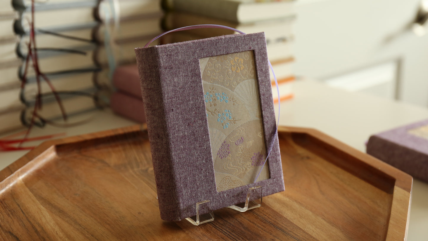 Rounded Spine A6 Journal (Lavender Folding Fan)