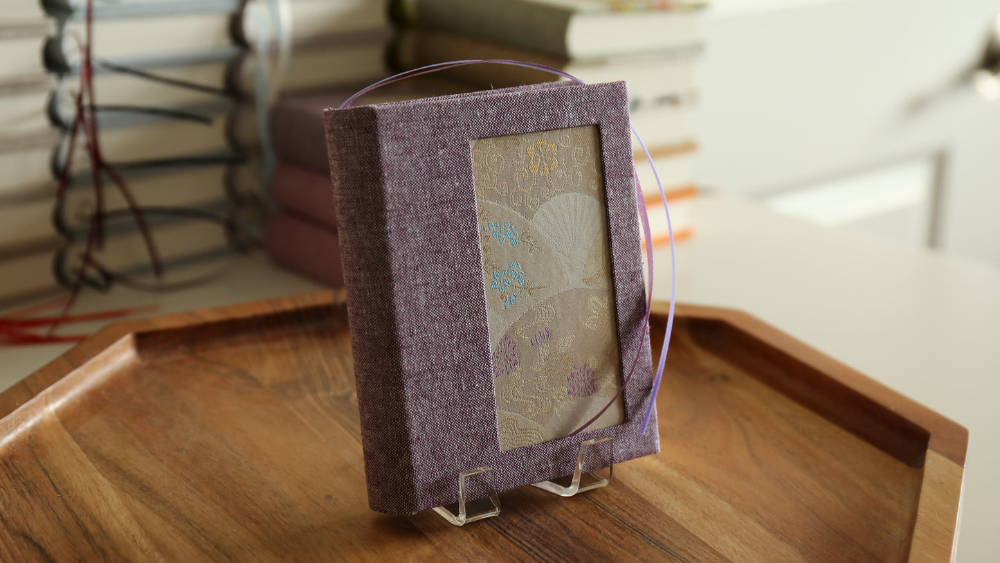 Rounded Spine A6 Journal (Lavender Folding Fan)