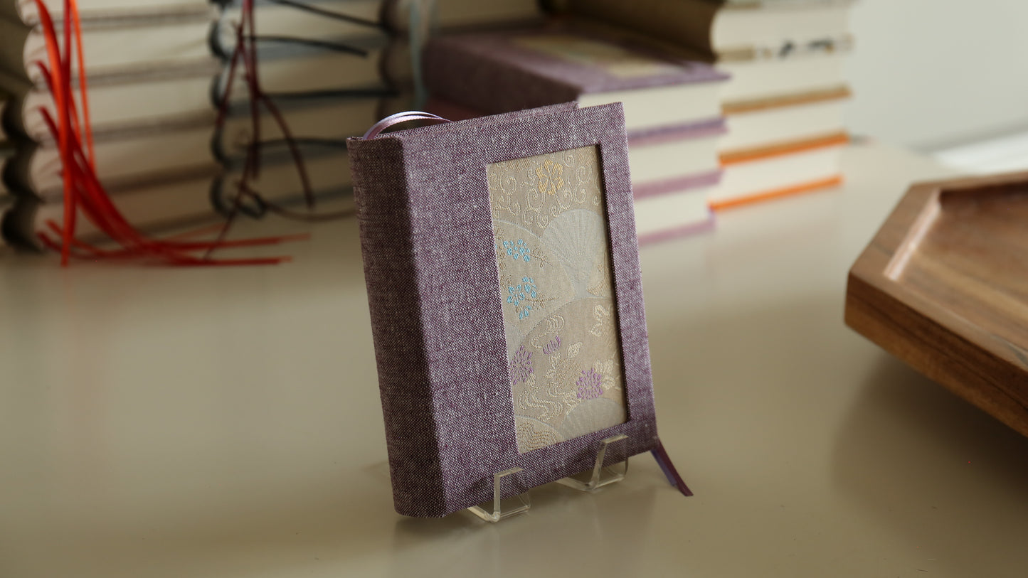 Rounded Spine A6 Journal (Lavender Folding Fan)