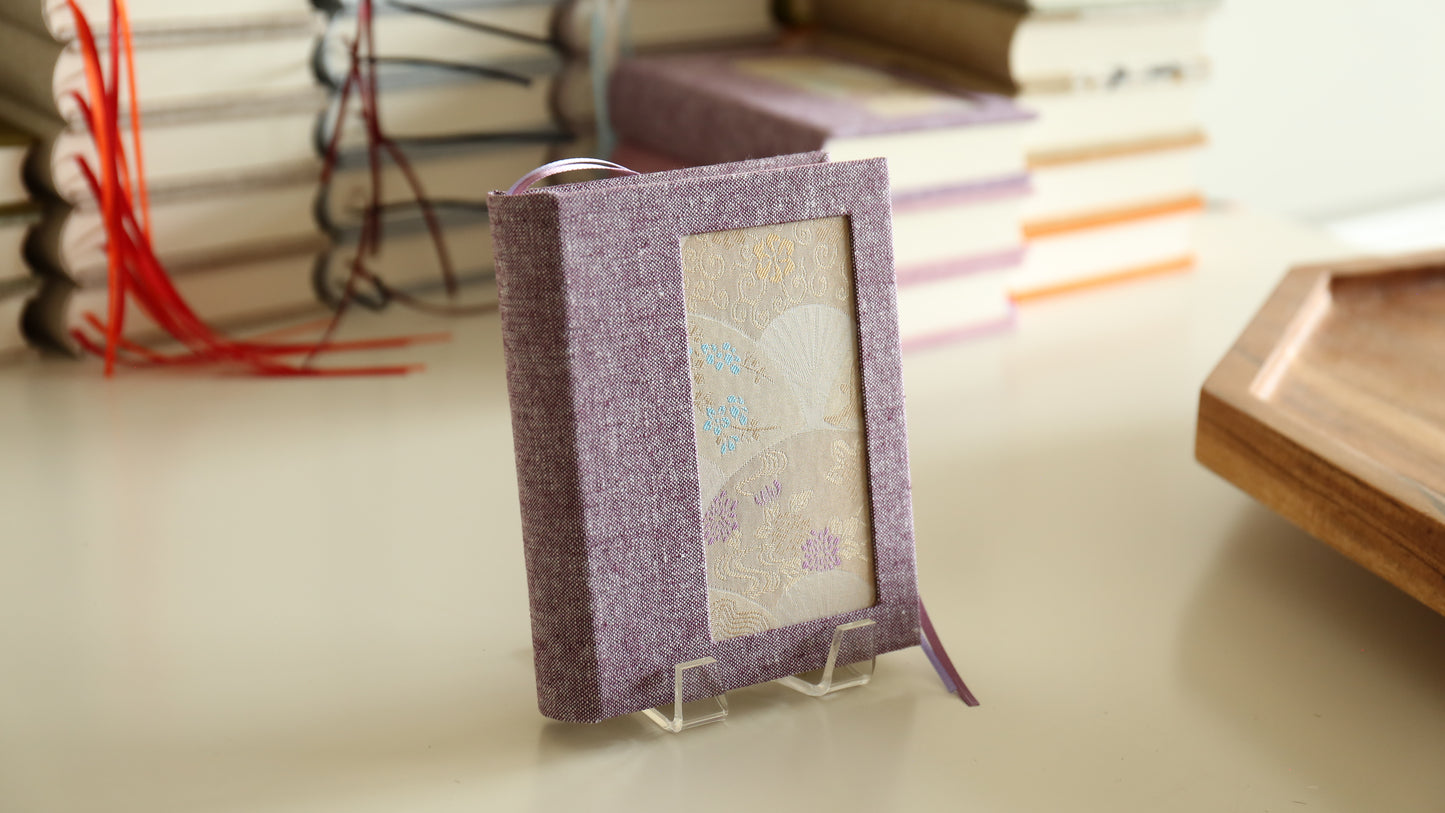 Rounded Spine A6 Journal (Lavender Folding Fan)