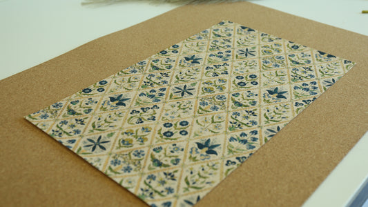 Bookbinding Cloth (BLUE DIAMOND FLOWER)