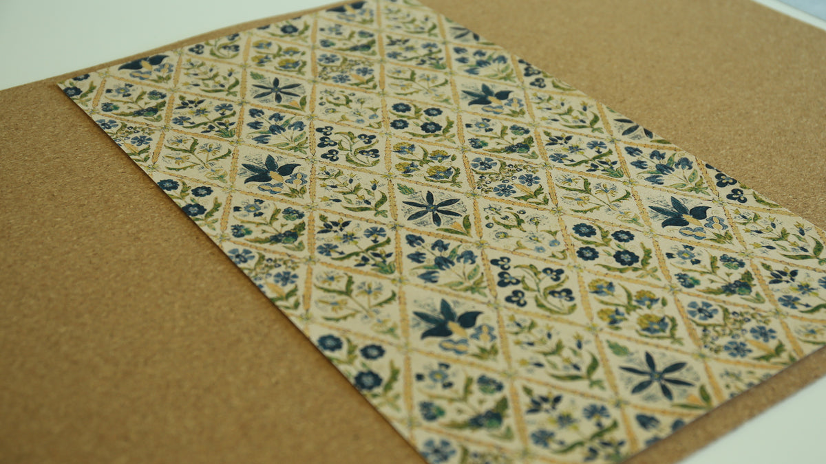 Bookbinding Cloth (BLUE DIAMOND FLOWER)