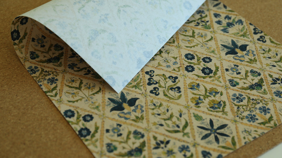 Bookbinding Cloth (BLUE DIAMOND FLOWER)
