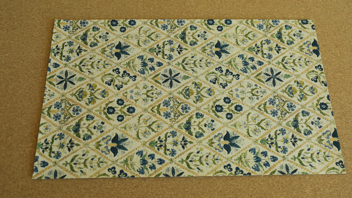 Bookbinding Cloth (BLUE DIAMOND FLOWER)