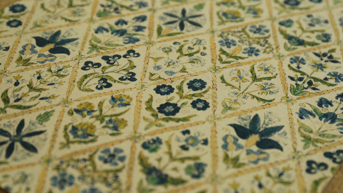 Bookbinding Cloth (BLUE DIAMOND FLOWER)