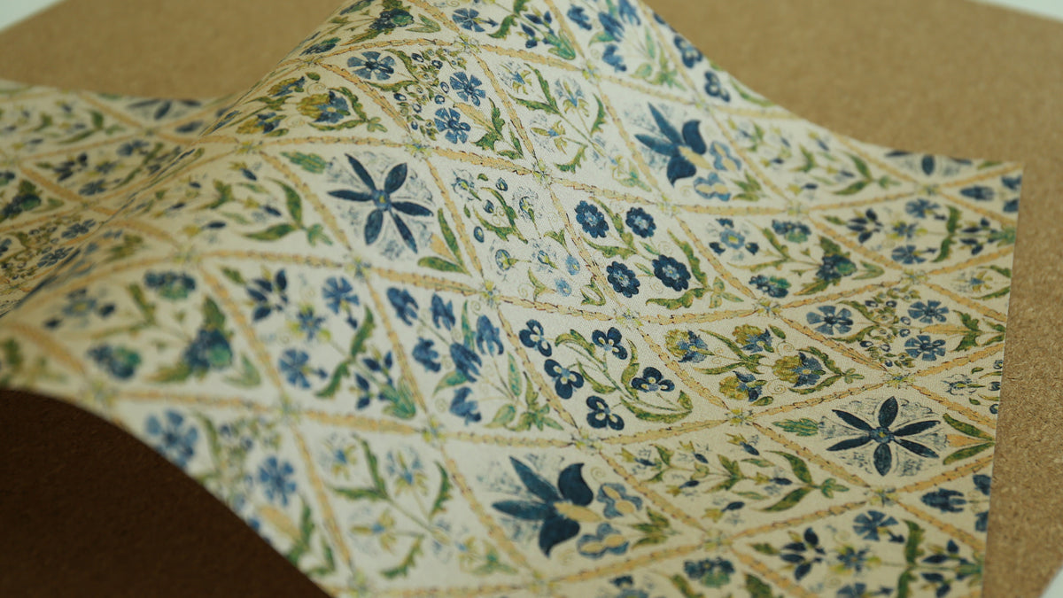 Bookbinding Cloth (BLUE DIAMOND FLOWER)